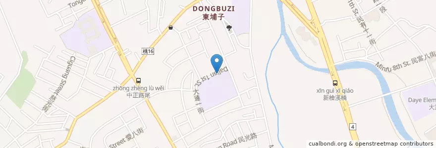 Mapa de ubicacion de Bei Men Elementary School en Taiwan, Taoyuan, Taoyuan District.