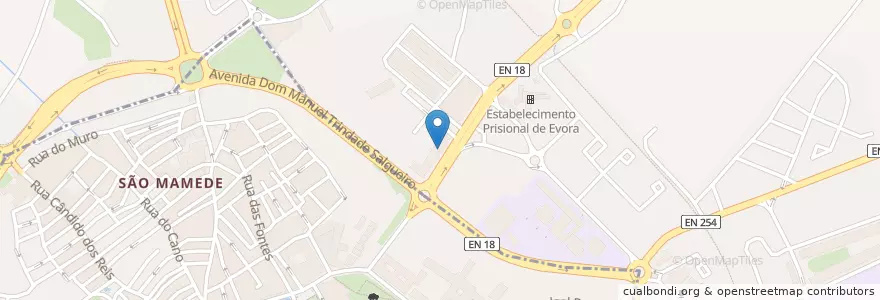 Mapa de ubicacion de Tribunal de Instrução Criminal de Évora en ポルトガル, Alentejo, Alentejo Central, Évora, Évora, Bacelo E Senhora Da Saúde.