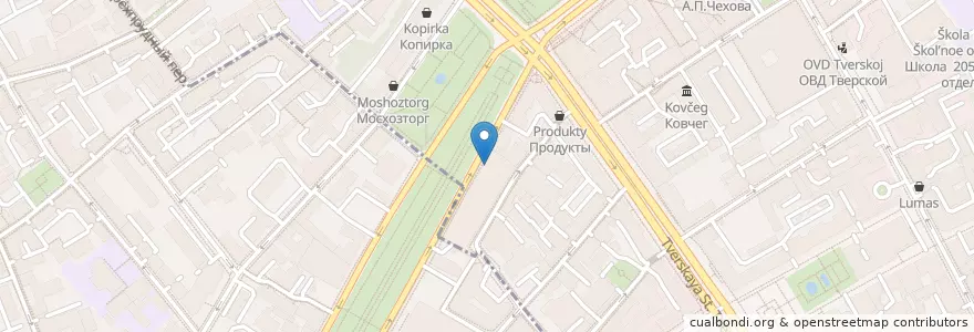 Mapa de ubicacion de Пушкинъ en Rusland, Centraal Federaal District, Moskou, Центральный Административный Округ, Тверской Район.