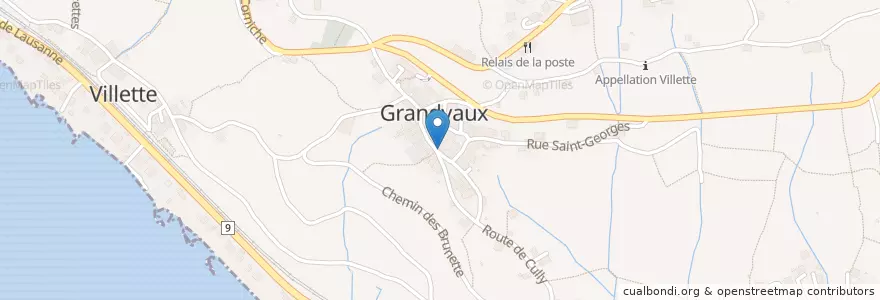 Mapa de ubicacion de Temple de Grandvaux en Suíça, Vaud, District De Lavaux-Oron.