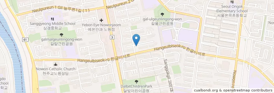 Mapa de ubicacion de 동키치킨 en 대한민국, 서울, 노원구.