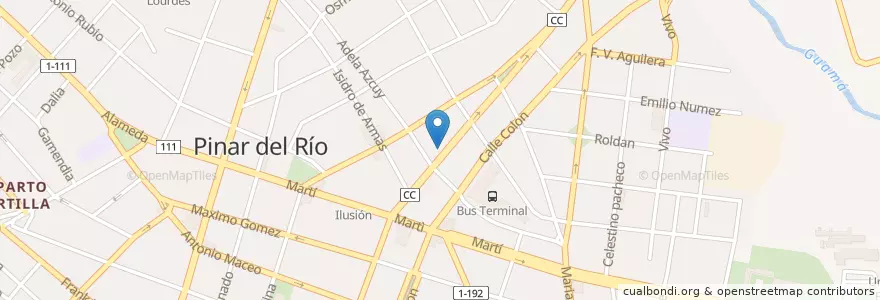 Mapa de ubicacion de El baturro en Küba, Pinar Del Río, Pinar Del Río, Ciudad De Pinar Del Río.