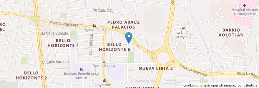 Mapa de ubicacion de Clínica Médica Universal en ニカラグア, マナグア県, Managua (Municipio).