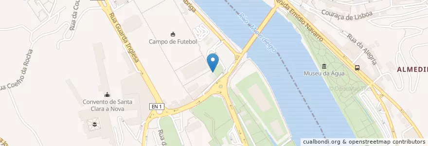 Mapa de ubicacion de Estrella do Mondego en 葡萄牙, Centro, Baixo Mondego, Coimbra, Coimbra, Sé Nova, Santa Cruz, Almedina E São Bartolomeu.