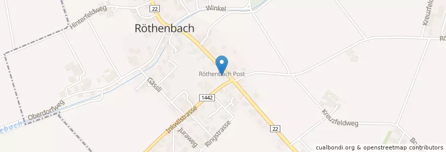 Mapa de ubicacion de Restaurant Post en スイス, ベルン, Verwaltungsregion Emmental-Oberaargau, Verwaltungskreis Oberaargau, Heimenhausen.