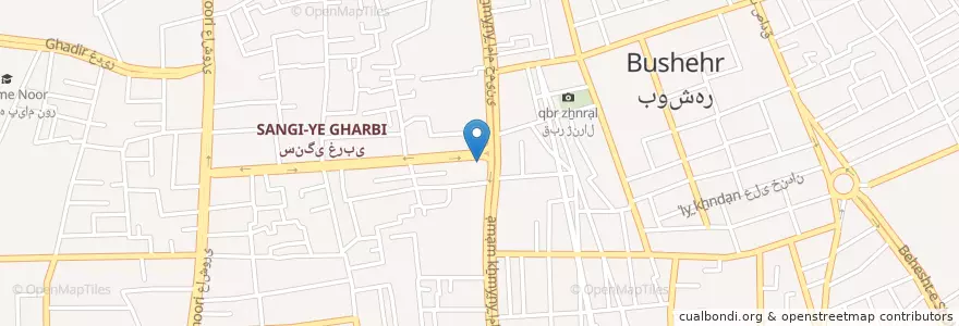 Mapa de ubicacion de Bank Keshavarzi Iran en Iran, Bushehr Province, Bushehr County, Bakhsh-E-Markazi Of Bushehr County, دهستان حومه بوشهر, Bushehr.