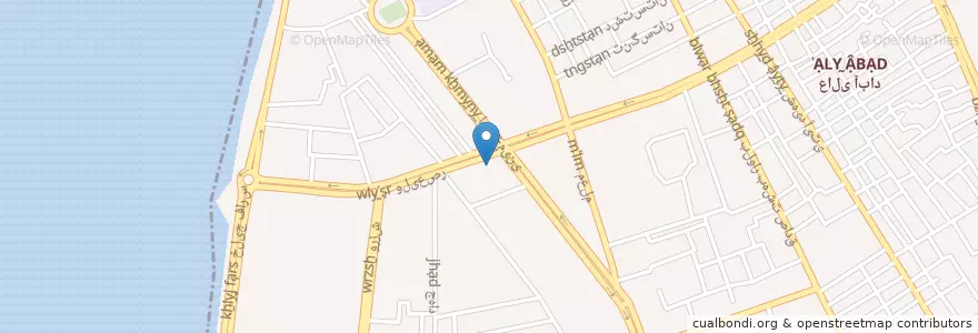 Mapa de ubicacion de دادگستری en Iran, استان بوشهر, شهرستان بوشهر, بخش مرکزی شهرستان بوشهر, دهستان حومه بوشهر, بوشهر.