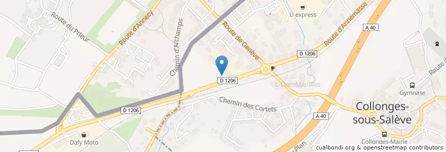 Mapa de ubicacion de P+R Place du Marché en فرنسا, فرنسا متروبوليتان, أوفرن-رون ألب, Haute-Savoie, Saint-Julien-En-Genevois.
