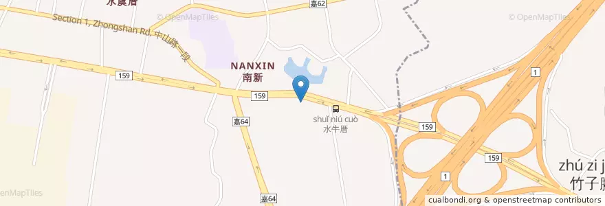 Mapa de ubicacion de 中油加油站 en Taiwan, Taiwan Province, Chiayi County, Taibao City.