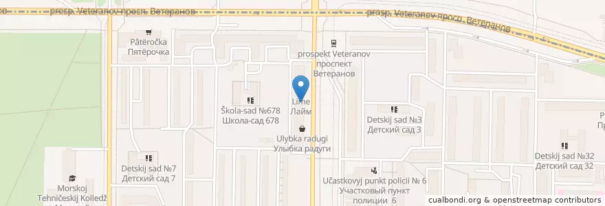 Mapa de ubicacion de Сбербанк en Russie, District Fédéral Du Nord-Ouest, Oblast De Léningrad, Saint-Pétersbourg, Красносельский Район, Округ Сосновая Поляна.