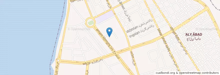 Mapa de ubicacion de بیمارستان قلب en إیران, محافظة بوشهر, مقاطعة بوشهر, بخش مرکزی شهرستان بوشهر, دهستان حومه بوشهر, بوشهر.