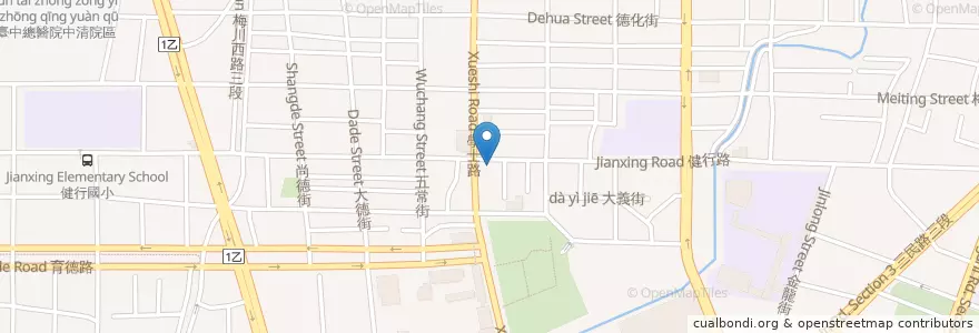 Mapa de ubicacion de 肉燥大王 en Taiwan, 臺中市, 北區.