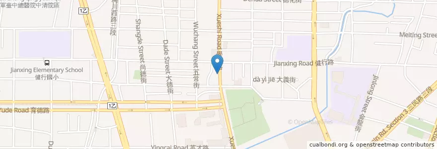 Mapa de ubicacion de 學士廣東粥 en 台湾, 台中市, 北区.