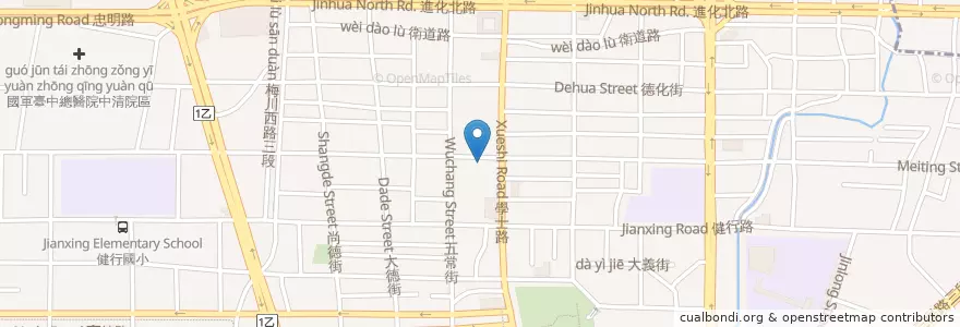 Mapa de ubicacion de 美而廉快餐 en Taiwan, 臺中市, 北區.