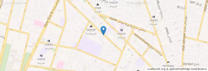 Mapa de ubicacion de داروخانه en 이란, 테헤란, شهرستان تهران, 테헤란, بخش مرکزی شهرستان تهران.