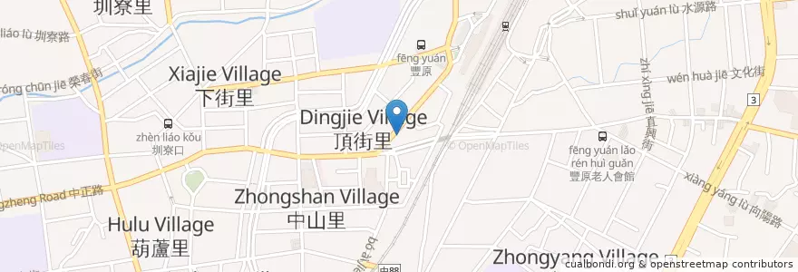 Mapa de ubicacion de Cream Farfalla en Taiwan, Taichung, Fengyuan District.