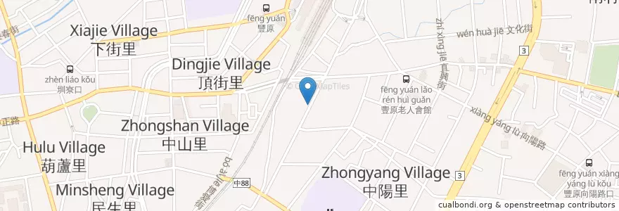 Mapa de ubicacion de 憶鵝時 en 台湾, 台中市, 豊原区.