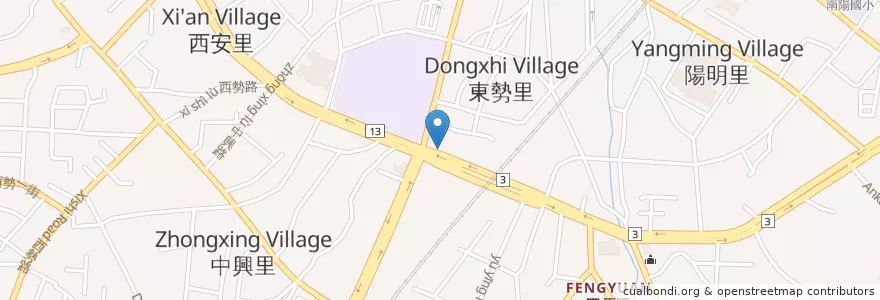 Mapa de ubicacion de 清粥小菜 en Taiwan, Taichung, Fengyuan.