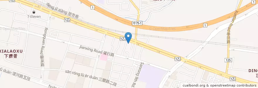 Mapa de ubicacion de 四川牛肉麵 en 臺灣, 臺中市, 烏日區.