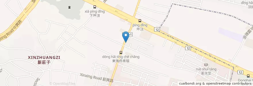 Mapa de ubicacion de 弘爺漢堡 en Taiwán, Taichung, 龍井區.