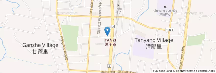 Mapa de ubicacion de 洋崌和食屋 en Taiwan, Taichung, Tanzi District.
