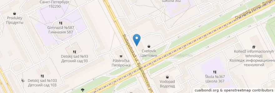 Mapa de ubicacion de Sberbank en Russia, Northwestern Federal District, Leningrad Oblast, Saint Petersburg, Фрунзенский Район, Георгиевский Округ.