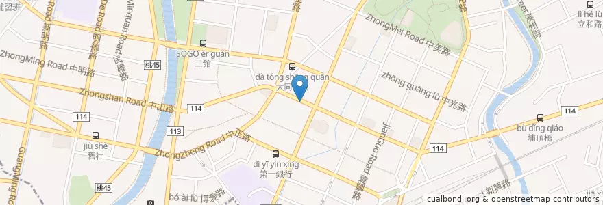 Mapa de ubicacion de Universal eyes hospital en تايوان, تاو يوان, زونغلي.
