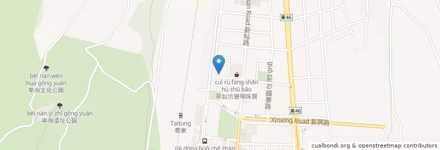 Mapa de ubicacion de 和運租車台東站 en 台湾, 台湾省, 台東県, 台東市.
