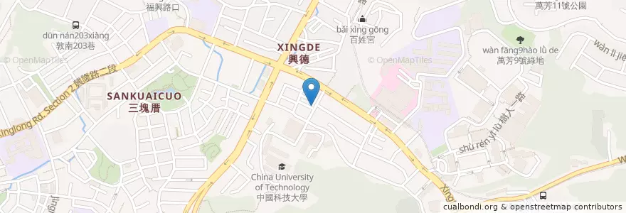 Mapa de ubicacion de 老蔡水煎包 en 台湾, 新北市, 台北市, 文山区.
