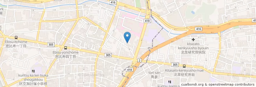 Mapa de ubicacion de 日本キリスト教団 豊沢教会 en Japan, 東京都, 港区, 渋谷区.