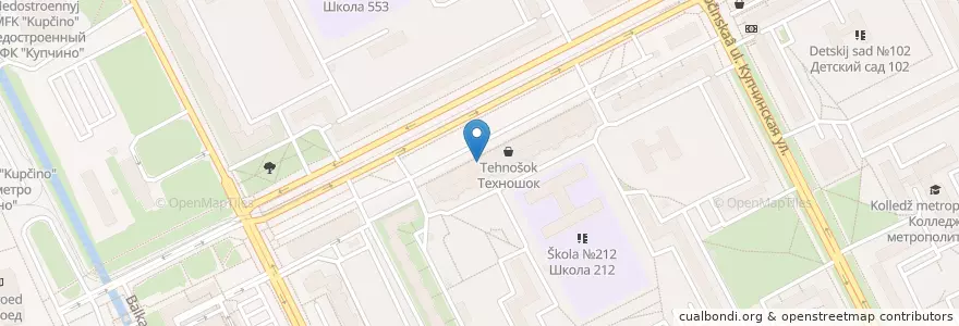Mapa de ubicacion de Вексельная система en Rusia, Северо-Западный Федеральный Округ, Óblast De Leningrado, San Petersburgo, Фрунзенский Район, Балканский Округ.