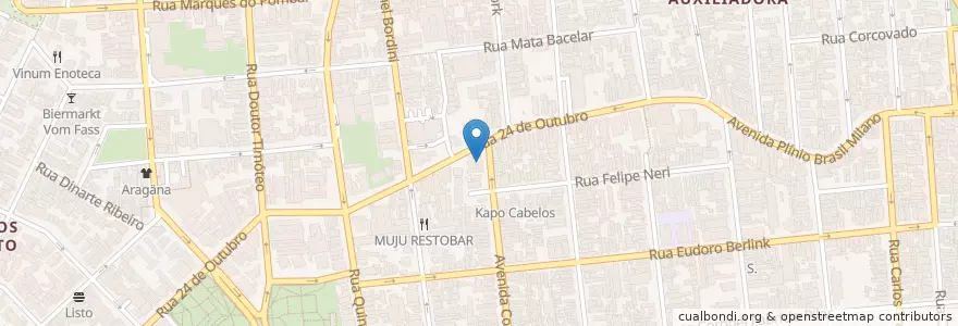 Mapa de ubicacion de Bella Morano Pizzaria en Brezilya, Güney Bölgesi, Rio Grande Do Sul, Região Metropolitana De Porto Alegre, Região Geográfica Intermediária De Porto Alegre, Região Geográfica Imediata De Porto Alegre, Porto Alegre.
