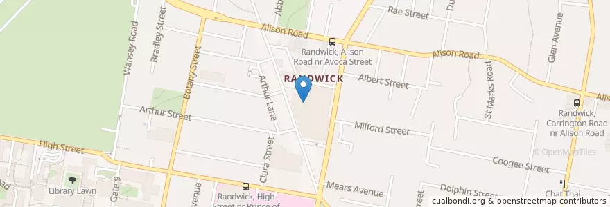 Mapa de ubicacion de Randwick Library en Australië, Nieuw-Zuid-Wales, Sydney, Randwick City Council.