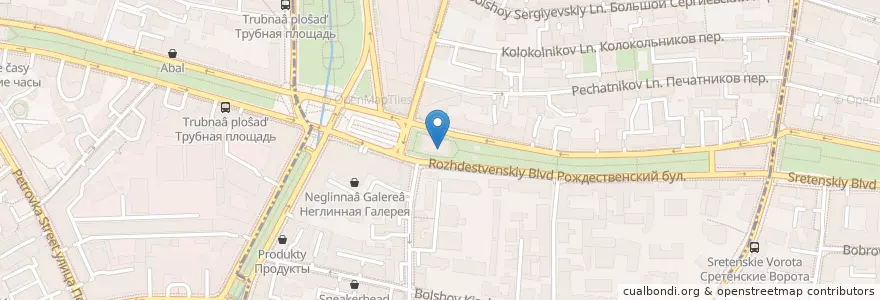 Mapa de ubicacion de Pinzeria by Bontempi en Rusland, Centraal Federaal District, Moskou, Центральный Административный Округ, Мещанский Район.