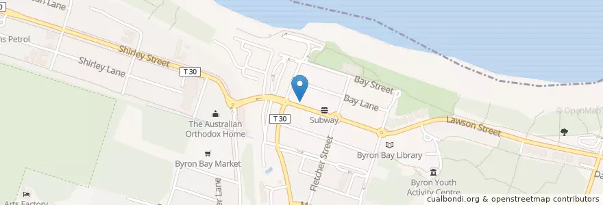 Mapa de ubicacion de Mokha en Australië, Nieuw-Zuid-Wales, Byron Shire Council.