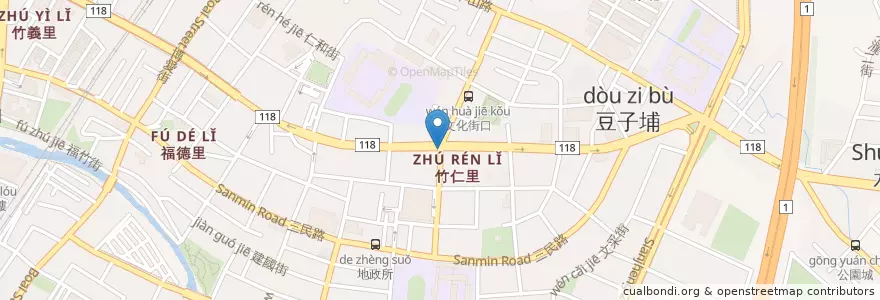 Mapa de ubicacion de 85度C en Taiwán, Provincia De Taiwán, Condado De Hsinchu, 竹北市.