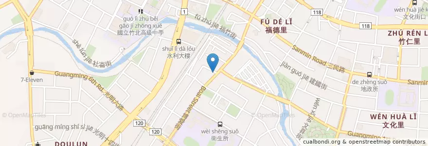Mapa de ubicacion de 路易莎咖啡 en Taïwan, Province De Taïwan, Comté De Hsinchu, 竹北市.