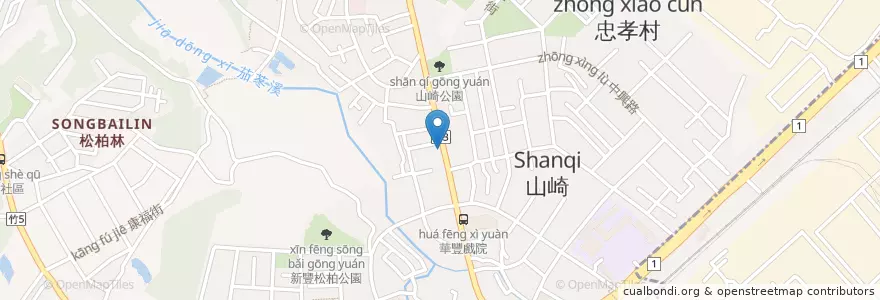 Mapa de ubicacion de 路易莎咖啡 en 台湾, 台湾省, 新竹県, 新豊郷.