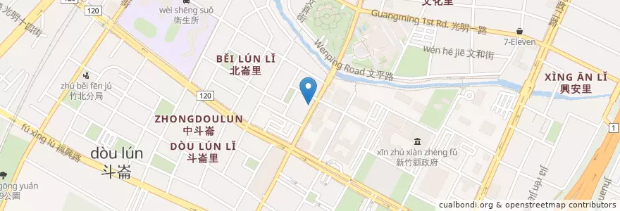 Mapa de ubicacion de 路易莎咖啡 en Taiwan, 臺灣省, 新竹縣, 竹北市.