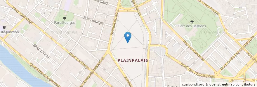 Mapa de ubicacion de Parking Plaine de Plainpalais en Svizzera, Ginevra, Ginevra, Ginevra.