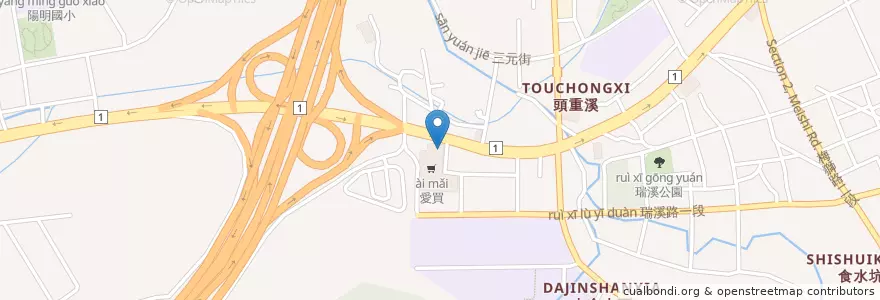 Mapa de ubicacion de 摩斯漢堡 en Tayvan, 桃園市, 楊梅區.