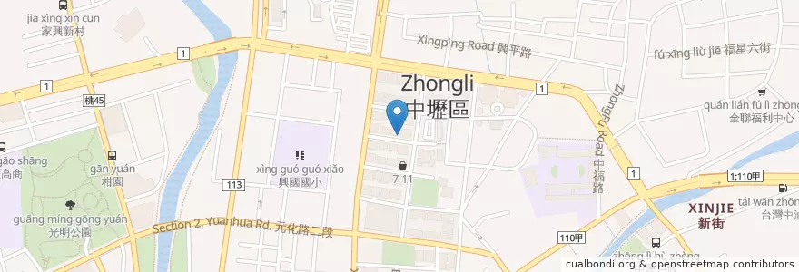 Mapa de ubicacion de 櫻饌坊 en Taiwan, 桃園市, 中壢區.
