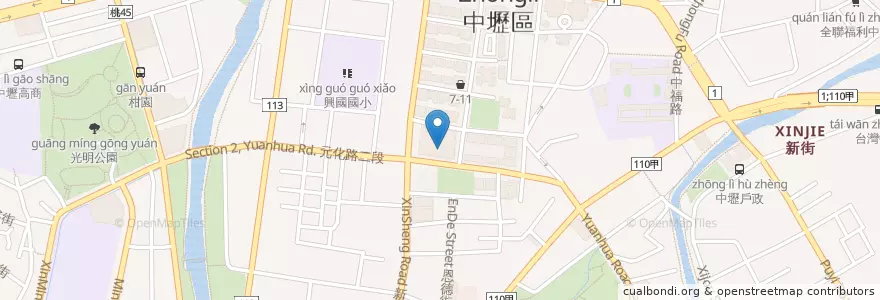 Mapa de ubicacion de 卡布里喬莎 en Taiwan, 桃園市, 中壢區.