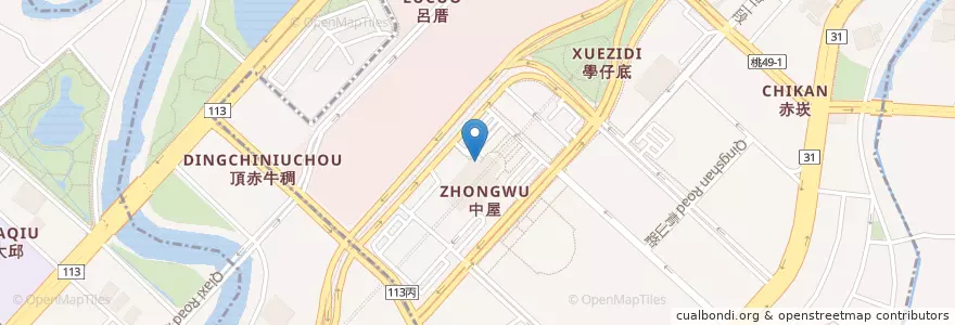 Mapa de ubicacion de 一風堂 en 臺灣, 桃園市, 中壢區.