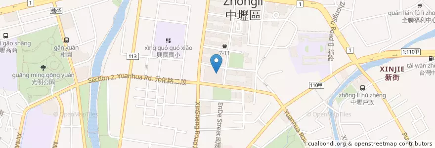 Mapa de ubicacion de 饗食天堂 en Taiwán, Taoyuan, 中壢區.