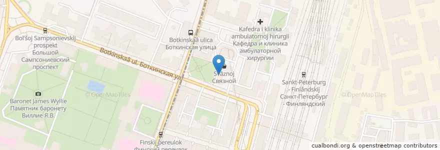 Mapa de ubicacion de Мастер кебаб en Russland, Föderationskreis Nordwest, Oblast Leningrad, Sankt Petersburg, Калининский Район, Финляндский Округ.