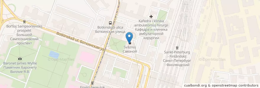 Mapa de ubicacion de Пивной домъ en Rusland, Северо-Западный Федеральный Округ, Oblast Leningrad, Sint-Petersburg, Калининский Район, Финляндский Округ.