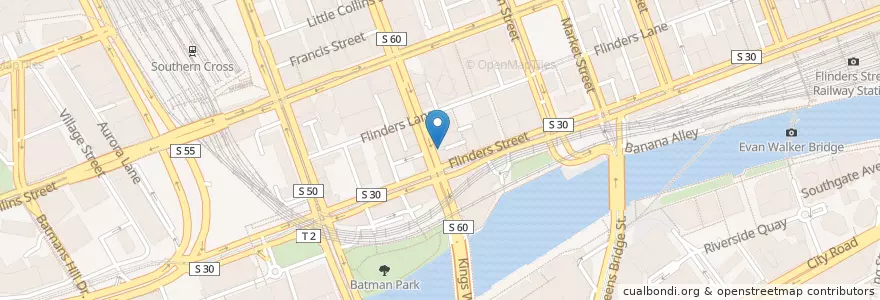 Mapa de ubicacion de Monkey Bar Noodles & Sushi en Australie, Victoria, City Of Melbourne.