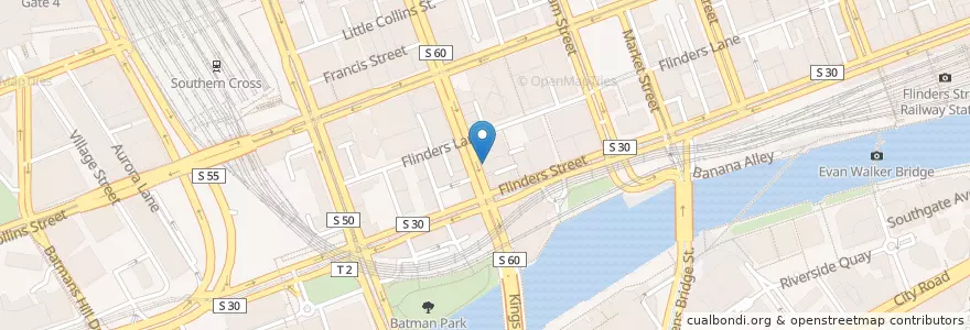 Mapa de ubicacion de Centrefold Lounge en Australie, Victoria, City Of Melbourne.