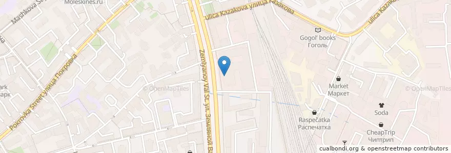 Mapa de ubicacion de Harat's en Rusland, Centraal Federaal District, Moskou, Центральный Административный Округ, Басманный Район.